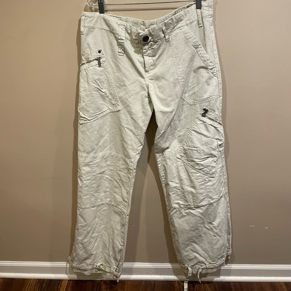NWT Diesel Corduroy Cream Off White Oversized Carpenter Pants